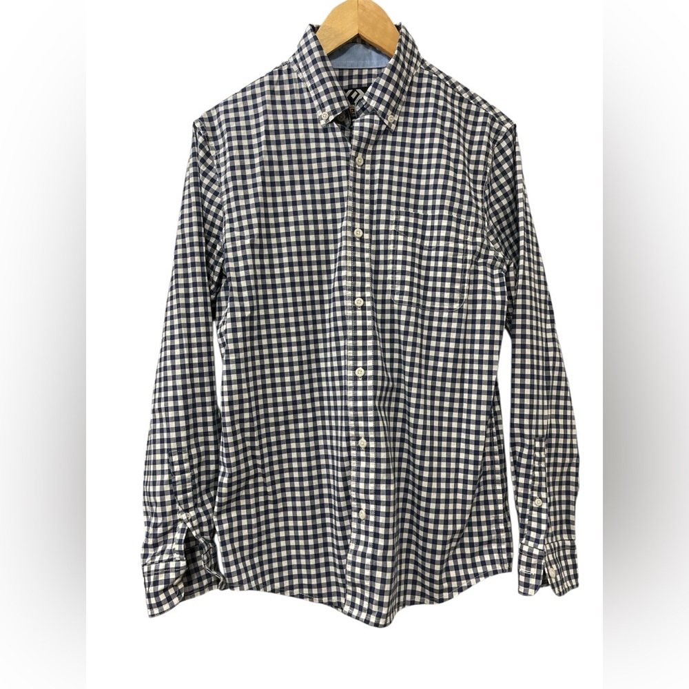 Elevani Blue White Check LS Button Down Shirt